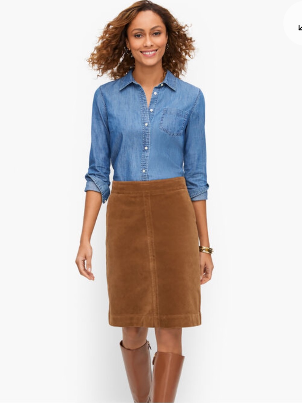 Talbots Brown Corduroy Pencil Skirt